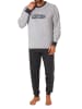 NORMANN Pyjama langarm Schlafanzug Bündchen - 70411 in grau