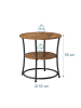relaxdays Beistelltisch in Dunkelbraun/ Schwarz - (H)55 x Ø 55 cm