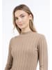 DreiMaster Klassik Damen Strick Pullover Turtleneck in Dunkelsand