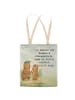 Mr. & Mrs. Panda Shopper Bag Bär Kind Pommes Design mit Spruch in Weiß