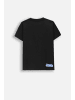MOKIDA Baumwoll-T-Shirt mit kurzen Ärmeln in schwarz