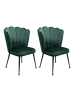 CALICOSY 2er-Set Stuhl QUINN  in Grün - (W)55  x (H)95  x (L)50 cm