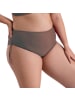 Aquarti Aquarti Damen Bikinihose mit Raffung und Schnüren in braun Modell 1
