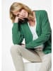 GOLDNER Kurzgröße:  Elegante Strickjacke mit V-Ausschnitt in grün