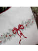 Chic Antique Kissenbezug AIX SCHLEIFE und WEIHNACHTSZWEIGE Gestickt 50x35 cm