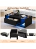 ABRIHOME Couchtisch mit 1 Schublade und LED in Schwarz 100*50*31cm