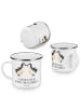 Mr. & Mrs. Panda Camping Emaille Tasse 13. Hochzeitstag Veilchen... in Weiß