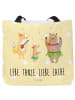 Mr. & Mrs. Panda Tasche Waldtiere Aloha mit Spruch in Gelb Pastell