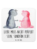 Mr. & Mrs. Panda Glasuntersetzer Axolotl Liebe mit Spruch in Weiß