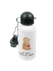 Mr. & Mrs. Panda Kindertrinkflasche Bär Kaffee mit Spruch in Weiß