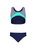 Aquarti Mädchen Sport Bikini Racerback Bustier & Bikinislip in grau/grün