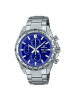 Casio Armbanduhr Edelstahl blau 42 mm