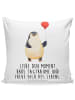 Mr. & Mrs. Panda Sofa Kissen Pinguin Luftballon mit Spruch in Weiß