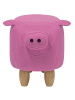 Beliani Tierhocker PIGGY in Rosa/Braun - (W) 50 x (H) 35 x (L) 32 cm