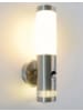 Licht-Erlebnisse Außen Wandlampe (B)7.5 x (H)34 cm in Silber Weiß
