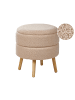 Beliani Hocker OKATON in Beige/Braun - (W) 44 x (H) 48 x (L) 44 cm