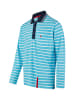 Wind Sportswear Langarm Polo gestreift in pollblue-weiss