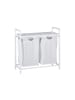 relaxdays Wäschesammler in Weiß/ Grau - (B)73 x (H)72 x (T)33 cm