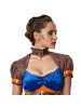 tectake Farbenfrohes Kleid mit kurzen Ärmeln, blau