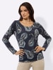 creation L Druck-Pullover in marine-bedruckt