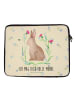Mr. & Mrs. Panda Laptop Sleeve Hase Sitzen mit Spruch in Blumig
