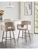 Beliani 2-tlg Barhocker SANILAC in Beige/Schwarz