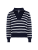 Bridgeport Damen Sweater in DUNKELMARINE WOLLWEISSER STREIFEN