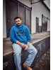 Men Plus Sweatshirt in azurblau