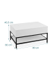 relaxdays Couchtisch in Weiß/ Schwarz - (B)90 x (H)45,5 x (T)60 cm