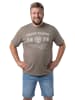 Men Plus Kurzarm T-Shirt in braun grau