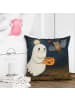 Mr. & Mrs. Panda Kissen Gespenst Kaffee Design ohne Spruch in Weiß