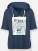 WITT WEIDEN Kapuzen-Shirt in dunkelblau-ecru-bedruckt