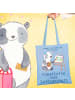 Mr. & Mrs. Panda Shopper Künstlerin Leidenschaft mit Spruch in Sky Blue