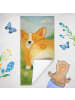 Mr. & Mrs. Panda Badehandtuch Corgi Po Design ohne Spruch in Grau Pastell