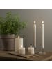 STAR Trading LED Stabkerzen ,Flamme Swirl' aus Echtwachs, 2er-Set, grau-braun