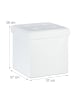 relaxdays Sitzhocker in Weiß - (B)37 x (H)38 x (T)37 cm
