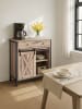 VASAGLE Sideboard Daxton in Eichenbraun-Schwarz - (B)30 x (H)80 x (T)70 cm