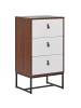 Beliani Kommode NUEVA in Weiß/Braun/Schwarz - (W) 49 x (H) 91 x (L) 38 cm
