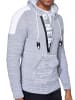 Rusty Neal 1/2 Zip Grobstrick Kontrast Kapuzen-Pullover in Grau