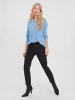 Vero Moda Eleganter 3/4 Arm Rippstrick Pullover VMNORA in Blau