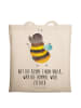 Mr. & Mrs. Panda Schultertasche Hummel flauschig mit Spruch in Creme