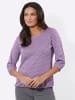 Sieh an! 3/4-Arm-Shirt in flieder-aubergine-bedruckt