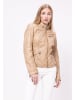 JILANI Damen Lederjacke in khaki-braun