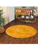 Pergamon Fellteppich Luxus Super Soft Plush Rund in Zwart
