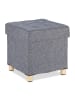 relaxdays Sitzhocker in Grau - (B)38x (H)40 x (T)38 cm