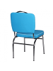 FineBuy Esszimmerstuhl in Blau / Kunstleder / 47x45x90
