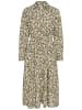 Camel Active Langes Hemdblusenkleid mit Allover-Print in Olive-Beige