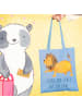 Mr. & Mrs. Panda tote bag Sternzeichen Löwe mit Spruch in Sky Blue