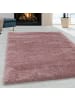 KADIMA DESIGN Teppich Hochflor Shaggy Uni Style Polypropylen Wohnzimmer in Rosa