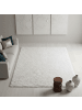 KADIMA DESIGN Teppich Hochflor Shaggy Uni Style Polypropylen Wohnzimmer in Weiß